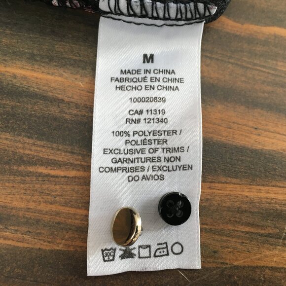 [Dynamite] Black Floral Long Sleeve Peplum Blouse | M | Good - Picture 13 of 14